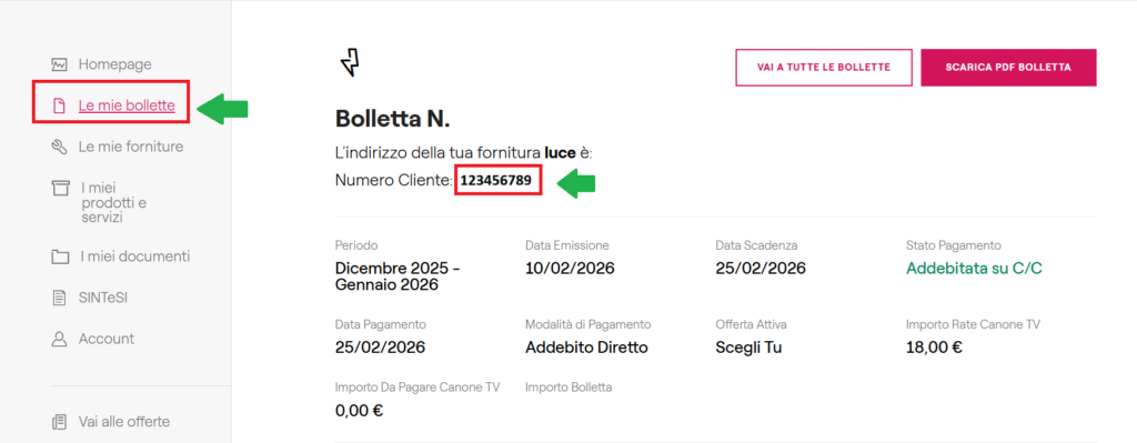 Enel & Home Assistant Numero Cliente