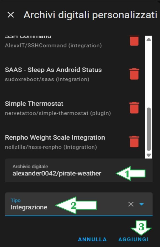 Home Assistant archivi digitali personalizzati