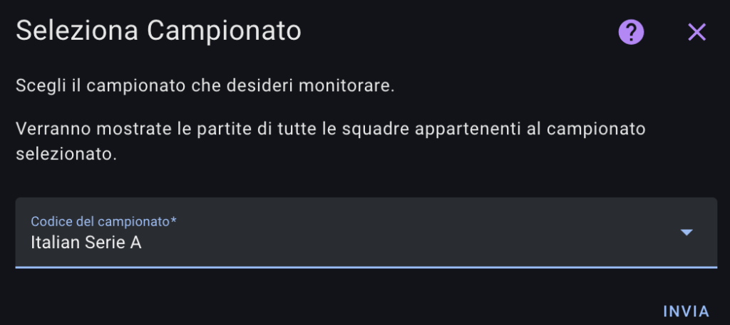 configurazione 2 calcio live