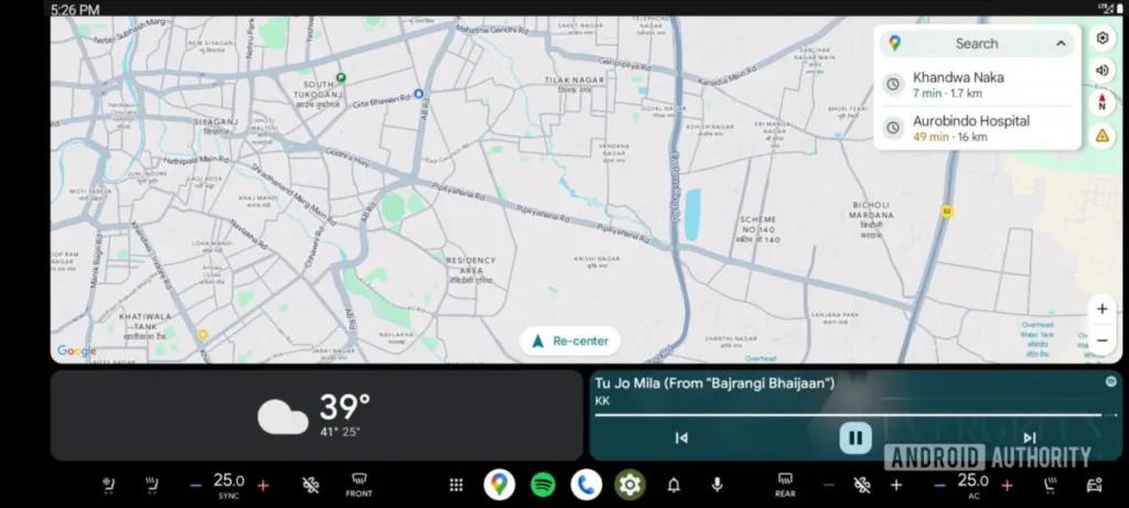 controllo clima android auto