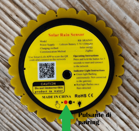 Pairing Sensore Pioggia