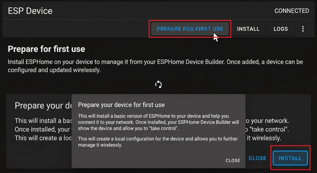 Esp Prepare for first use

