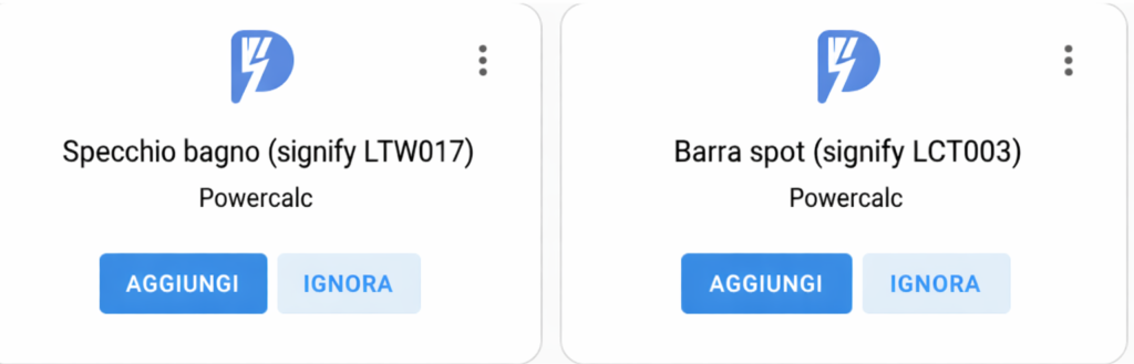Integrazione automatica PowerCalc Home Assistant