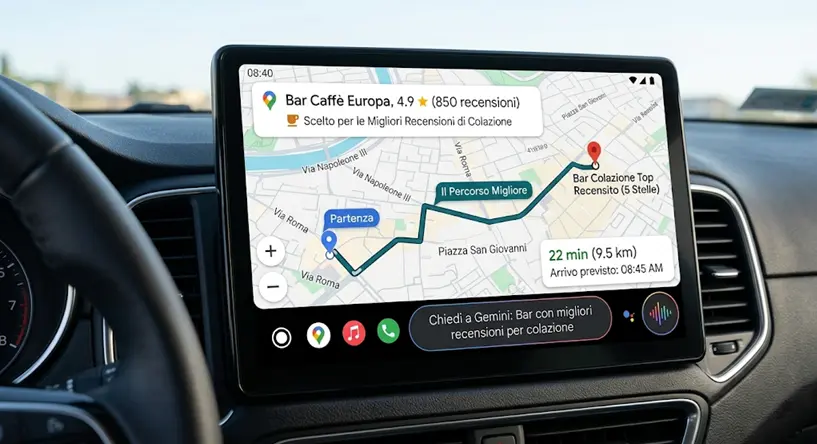 - Gemini su Android Auto ricerca bar
