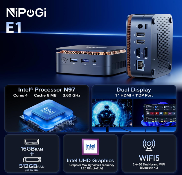 Installazione di Home Assistant su Mini Pc Nipogi E1 Caratteristiche