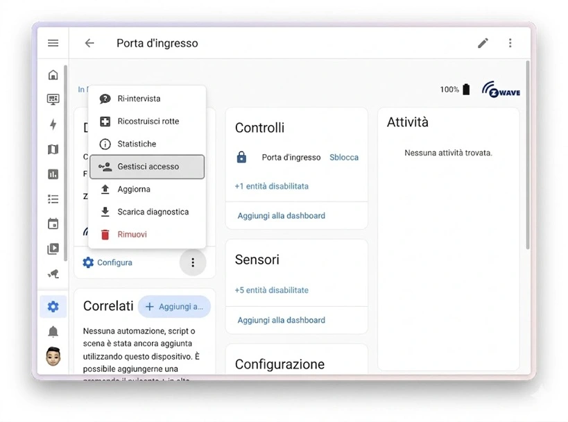 gestione ingressi z-wave Home Assistant 2026.6